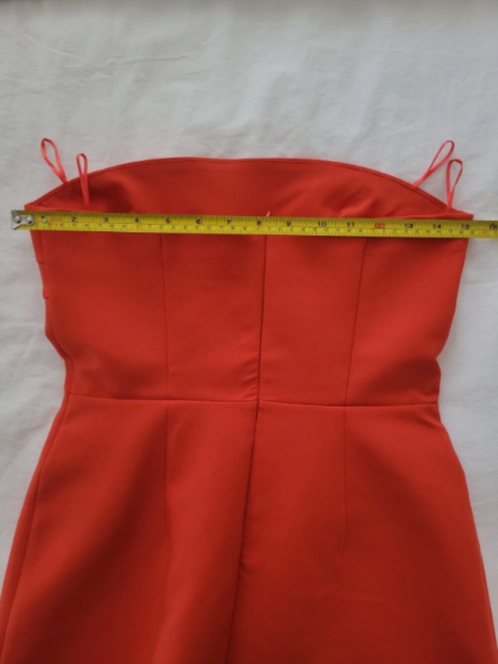 Zara Red Cocktail Romper Dress Womens Small Strapless Mini Party Zip Back - Picture 5 of 7